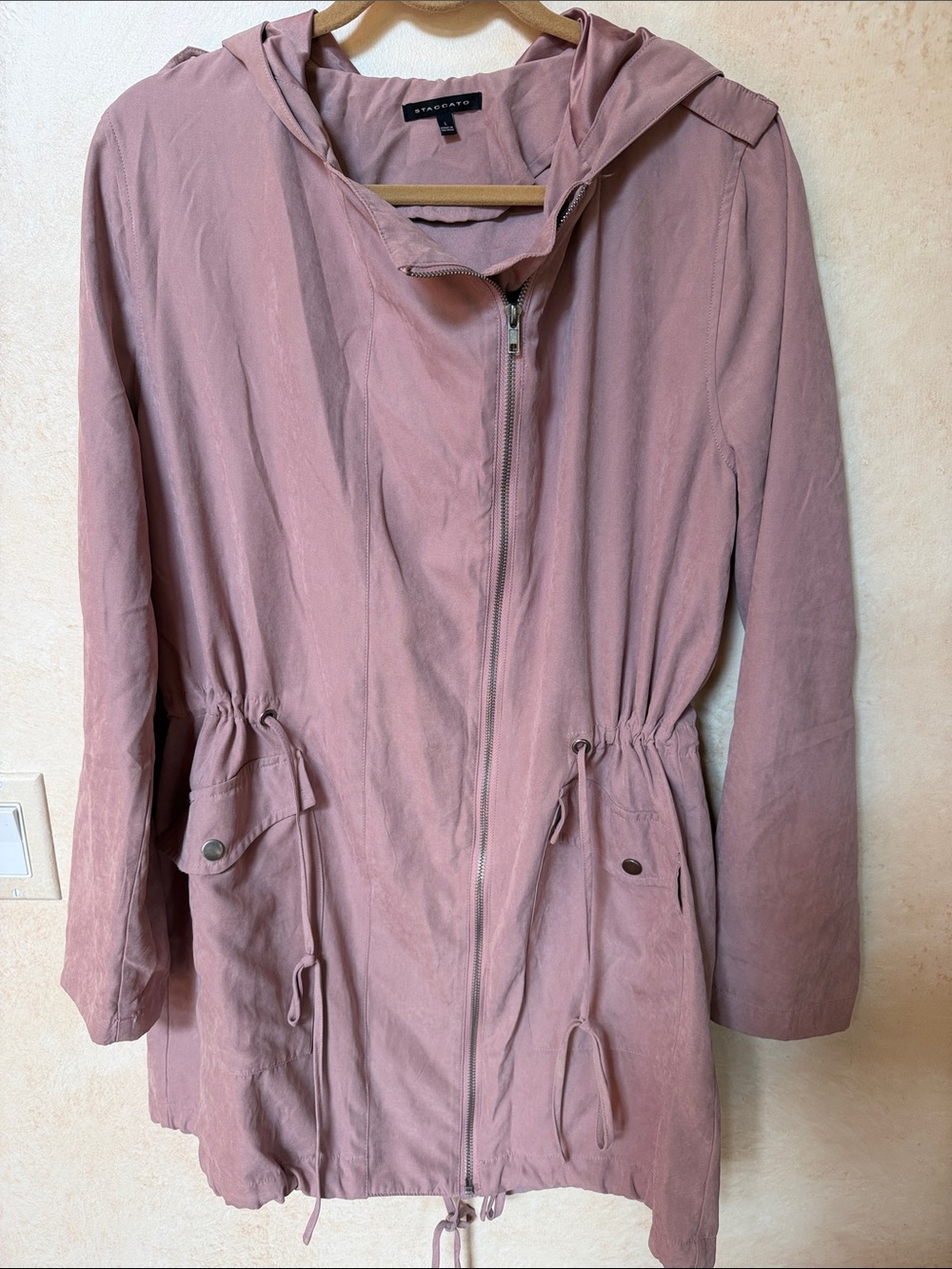 Blush Pink Hooded Trench Coat